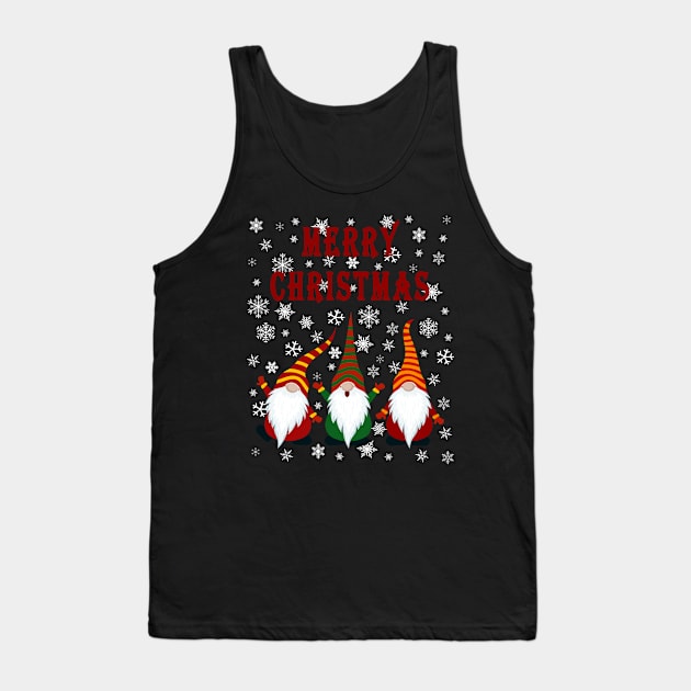 Gnomes Funny Pajama Cute Christmas Gift Holiday Style Tank Top by artbypond